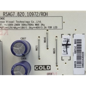 FUENTE DE PODER PARA TV QLED HISENSE / NUMERO DE PARTE 308919 / RSAG7.820.10972/ROH / 10972-C / CQC13134095636 / PANEL HD650Y3U51-T0LA/S0/GM/ROH / DISPLAY T650QVN07.5 / MODELO 65U6H 65A66GUA